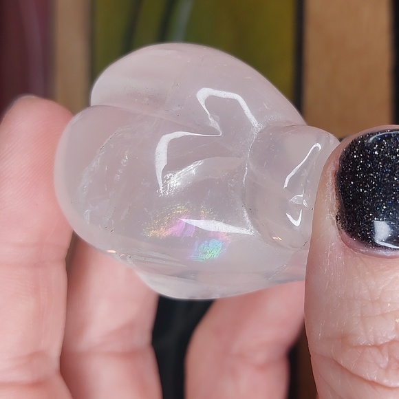 Quartz Crystal Alien Skull Carving - Picture 5 of 7